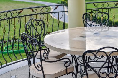 Sand and Repaint Wrought Iron Furniture!