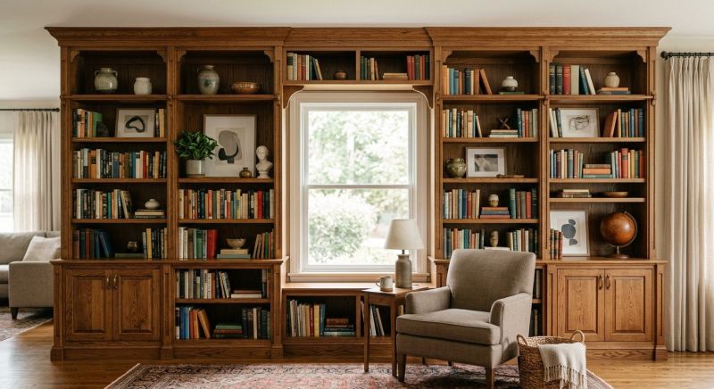 Built In Bookcase Installation in Woodbridge, VA
