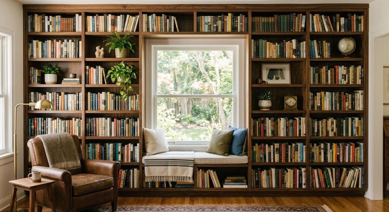 Built In Bookcase Installation in Raleigh, NC