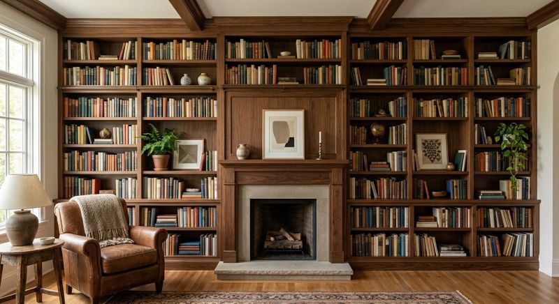 Custom Bookshelves Installation in Durham, NC